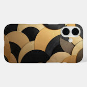 金ゴールドと黒抽象芸術の幾何学的パターン Case-Mate iPhoneケース (裏面 (横))