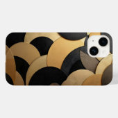 金ゴールドと黒抽象芸術の幾何学的パターン Case-Mate iPhoneケース (裏面 (横))
