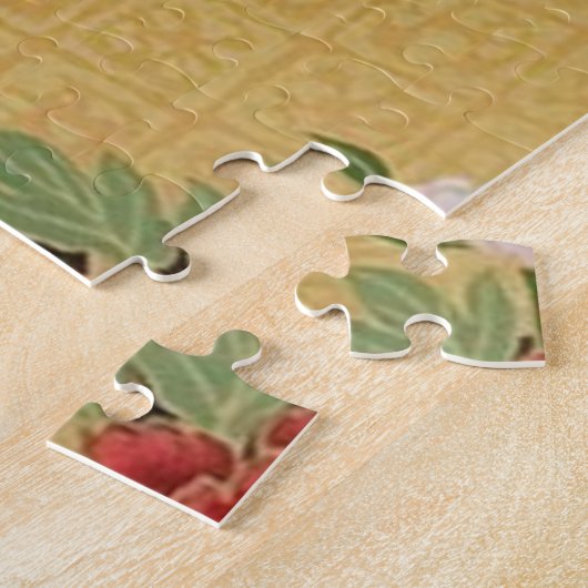 金ゴールドと黒東洋日本のの着物フローラ ジグソーパズル (側面)