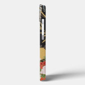 金ゴールドと黒東洋日本のの着物フローラ Case-Mate iPhoneケース (裏面 / 左)