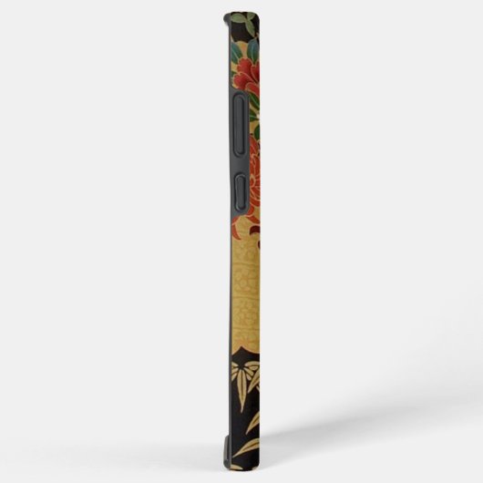 金ゴールドと黒東洋日本のの着物フローラ SAMSUNG GALAXYケース (右側面)