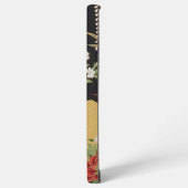 金ゴールドと黒東洋日本のの着物フローラ SAMSUNG GALAXYケース (左側面)