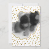 金ゴールドと黒水カラー25誕生日招待状 招待状 (裏面)