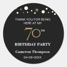 金ゴールドと黒紙吹雪70th誕生日パーティー