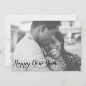 金ゴールドと黒絵を描いHappy New Yearフォトカード シーズンカード (正面)