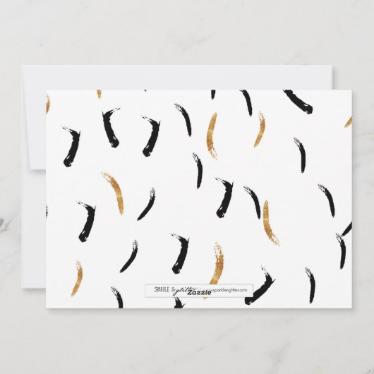 金ゴールドと黒絵を描いHappy New Yearフォトカード シーズンカード (裏面)