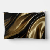 金ゴールドと黒絹 アクセサリーポーチ (裏面)