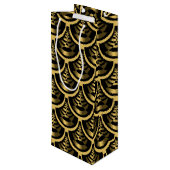 金ゴールドと黒 | アールデコ ワインギフトバッグ (裏面アングル)