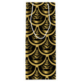 金ゴールドと黒 | アールデコ ワインギフトバッグ (裏面)