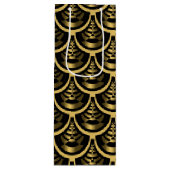 金ゴールドと黒 | アールデコ ワインギフトバッグ (正面)