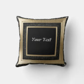 金ゴールドと黒 クッション (裏面)