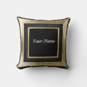 金ゴールドと黒 クッション (正面)