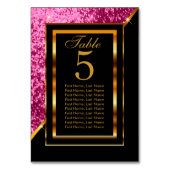 金ゴールドと黒(ピンクグリッター) – テーブル番号 (正面)