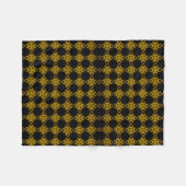 金ゴールドと黒 フリースブランケット (正面(横))