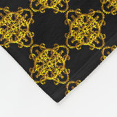 金ゴールドと黒 フリースブランケット (角)