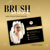 金ゴールドと黒、ブラシ図形に独自の写真を追加SVG 名刺