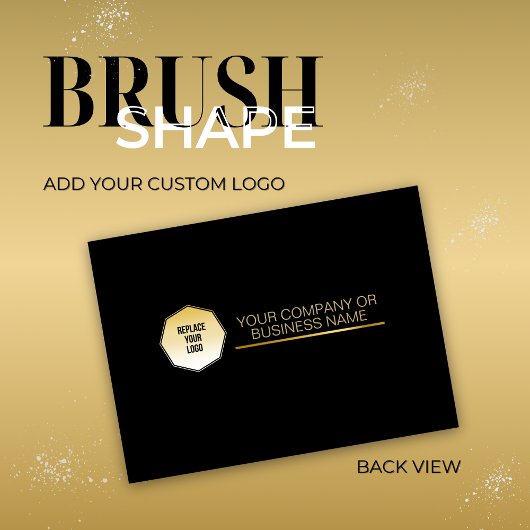 金ゴールドと黒、ブラシ図形に独自の写真を追加SVG 名刺