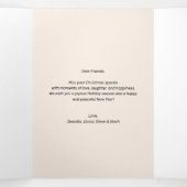 金ゴールドと黒 | &明るメリーいクリスマス写真 三つ折りクリスマスカード (内部中)