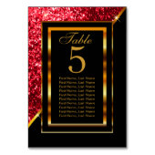 金ゴールドと黒(赤いグリッター) – テーブル番号 (裏面)