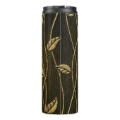 金ゴールドと黒: 3D葉テクスチャを使用。 タンブラー (裏面)