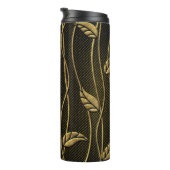 金ゴールドと黒: 3D葉テクスチャを使用。 タンブラー (回転右)