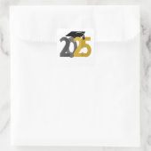 金ゴールドと2025年卒業のグレークラス スクエアシール (バッグ)