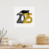 金ゴールドと2025年卒業のグレークラス ポスター (キッチン)