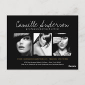 金ゴールドとBlack Lash Artist Compカード ポストカード (裏面)