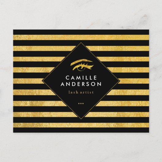 金ゴールドとBlack Lash Artist Compカード ポストカード (正面)