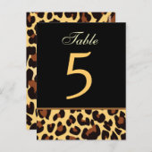 金ゴールドとBlack Leopard結婚のテーブル番号カード ポストカード (正面/裏面)
