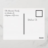 金ゴールドとBurgundy額縁写真クリスマス 箔シーズンポストカード (裏面)