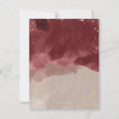 金ゴールドとBurgundy Water color RSVPカード (裏面)