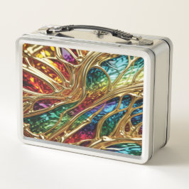 金ゴールドとGems美しい#624 - Metal Lunchbox メタルランチボックス