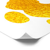 金ゴールドとWhite Leopard Print：贅沢でシック ポスター (角)