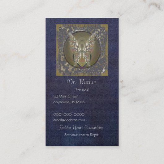 金ゴールドによってはハートが飛びました 名刺 (正面)