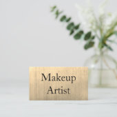 金ゴールドによってブラシをかけられる金属の美容師のメーキャップアーティスト 名刺 (スタンド正面)