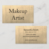 金ゴールドによってブラシをかけられる金属の美容師のメーキャップアーティスト 名刺 (正面/裏面)