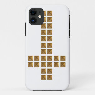 金ゴールドによって散りばめられる逆にされた十字 iPhone 11 ケース