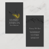 金ゴールドによって浸される羽の作家の作家の黒 名刺 (正面/裏面)