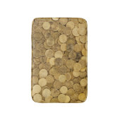 金ゴールドによって着色されるヨーロッパの硬貨 バスマット (正面縦)