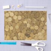 金ゴールドによって着色されるヨーロッパの硬貨 薄葉紙 (クラフト)