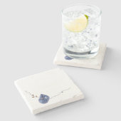 金ゴールドによるキンツギ青いカタツムリの貝殻の詩修復 ストーンコースター (横)