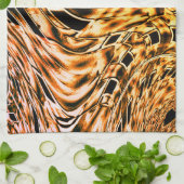 金ゴールドにサンゴの明るい色合いで曲がっている キッチンタオル (折り畳み)