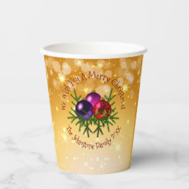 金ゴールドに一致する名前のクリスマスを追加 紙コップ