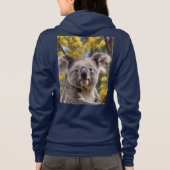 「金ゴールドに休む – ガラガラの木にコアラ」 パーカ (裏面)