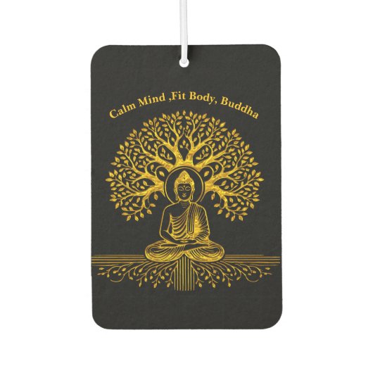 金ゴールドに囲まれた探しの仏離れ様 カーエアーフレッシュナー (正面)