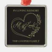 金ゴールドに愛する人々を思い起こさせる引用文 メタルオーナメント (正面)