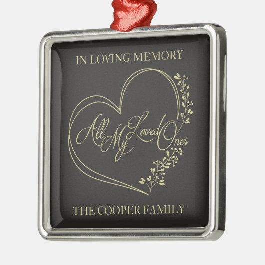 金ゴールドに愛する人々を思い起こさせる引用文 メタルオーナメント (左)