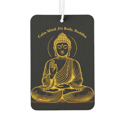 金ゴールドに輝く仏像 カーエアーフレッシュナー (裏面)