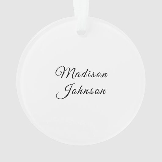 金ゴールドに雪フェイクを絵を描名前をカスタムするアクリル オーナメント (裏面)